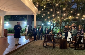 As part of AKAM, an event titled 'Cultura de la India' was organized in Caracas which saw the participation of diplomatic corps and friends of India in Venezuela. Amb. Abhishek Singh spoke on various initiatives of the Embassy under AKAM